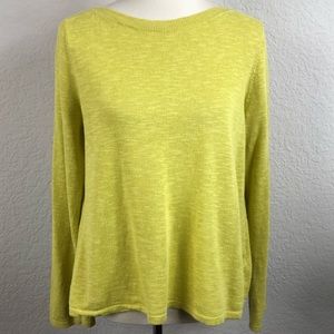Eileen Fisher Lime Crew Neck Light Weight Sweater Size Medium “Chartreuse Green”